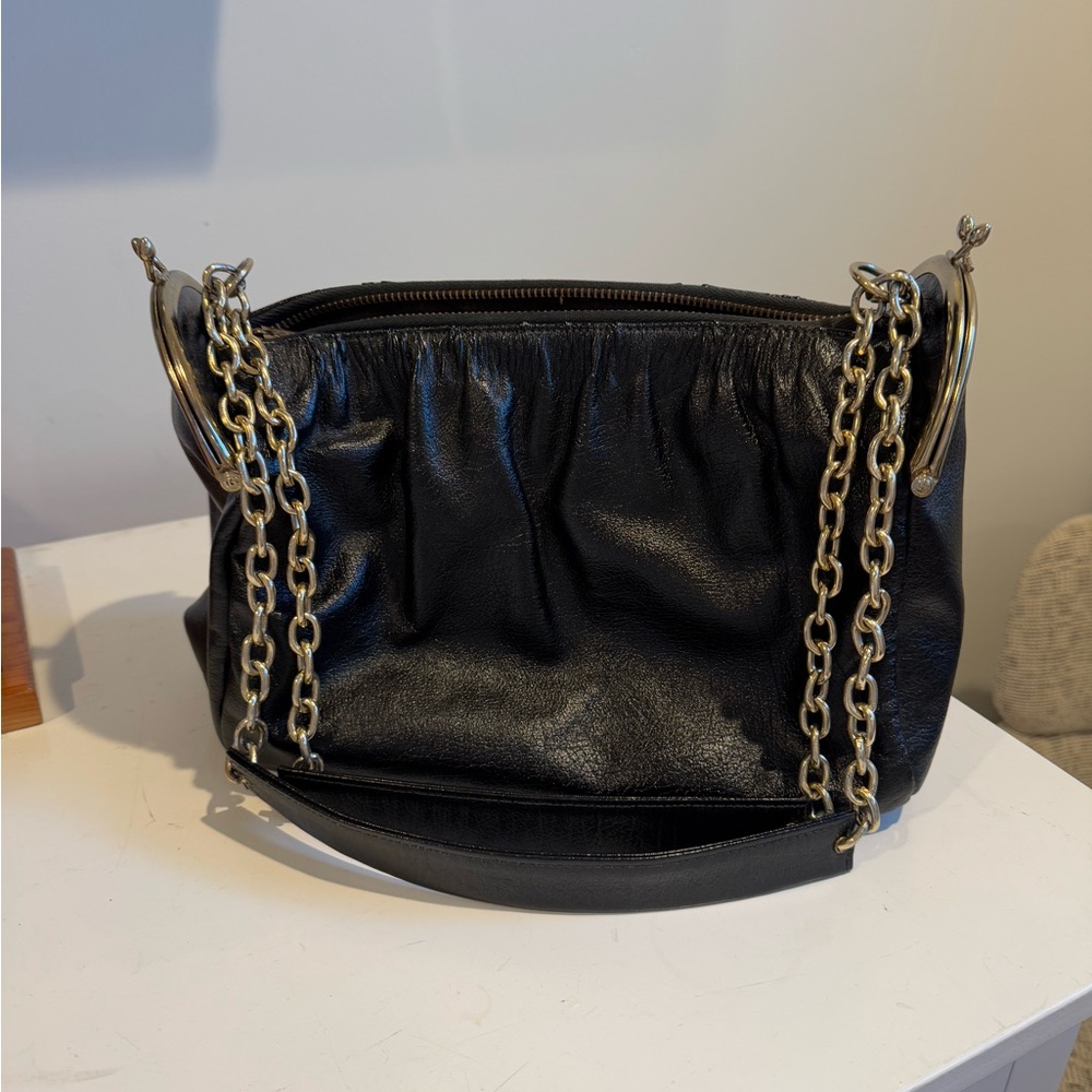 Vintage black leather bag